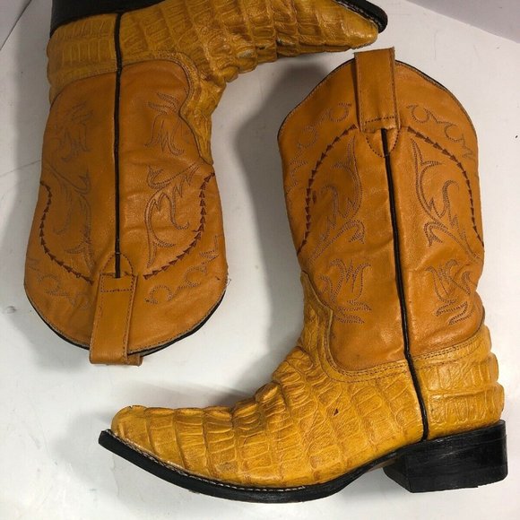 MENS VINTAGE GRANO DE ORO YELLOW LEATHER - Picture 9 of 12